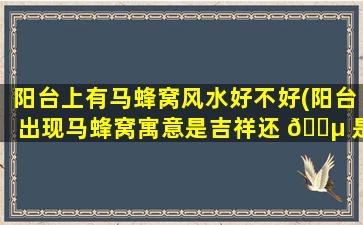阳台上有马蜂窝风水好不好(阳台出现马蜂窝寓意是吉祥还 🌵 是坏)
